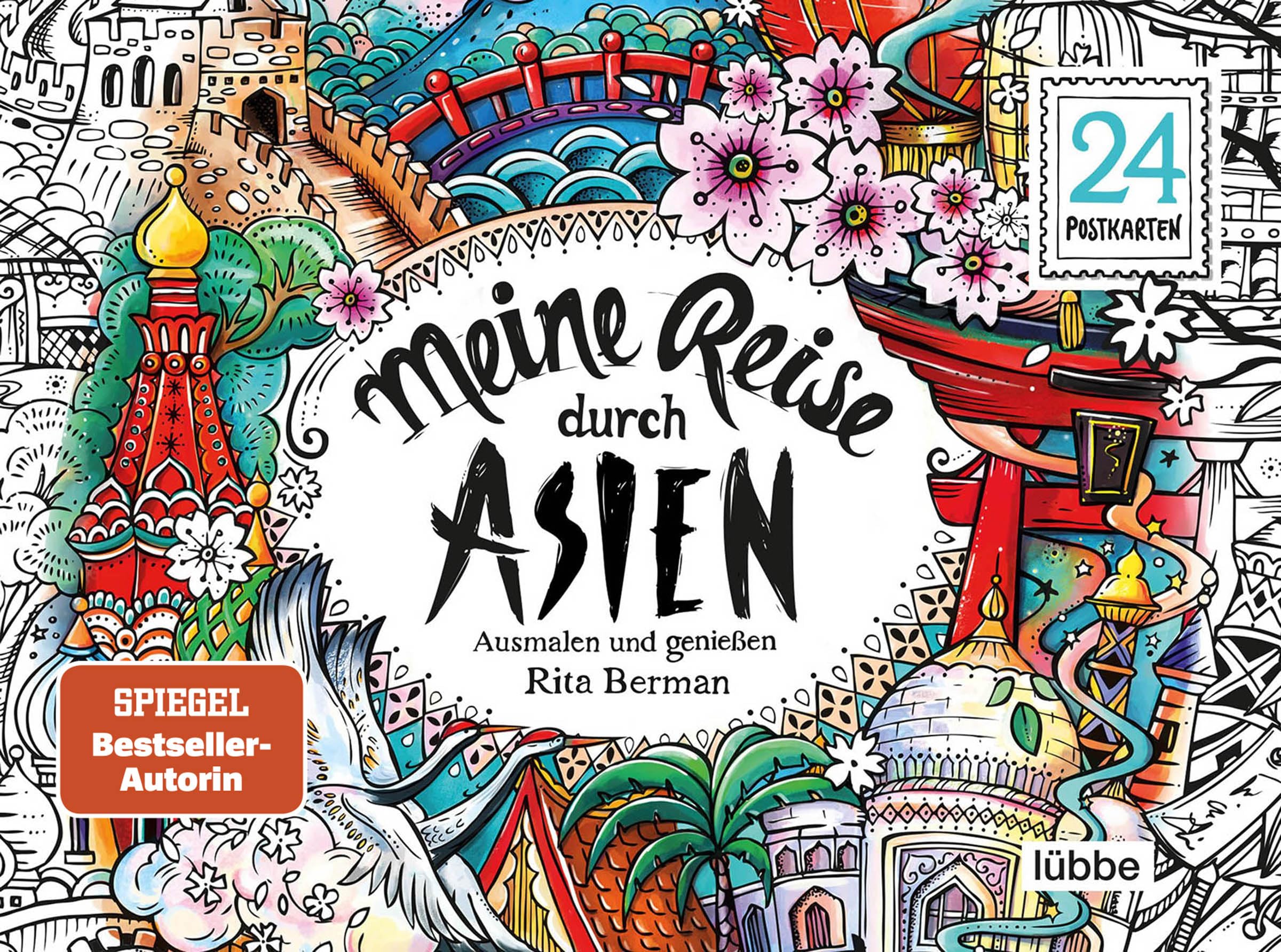 Meine Reise durch Asien: Ausmalen und genießen. 24 Postkarten