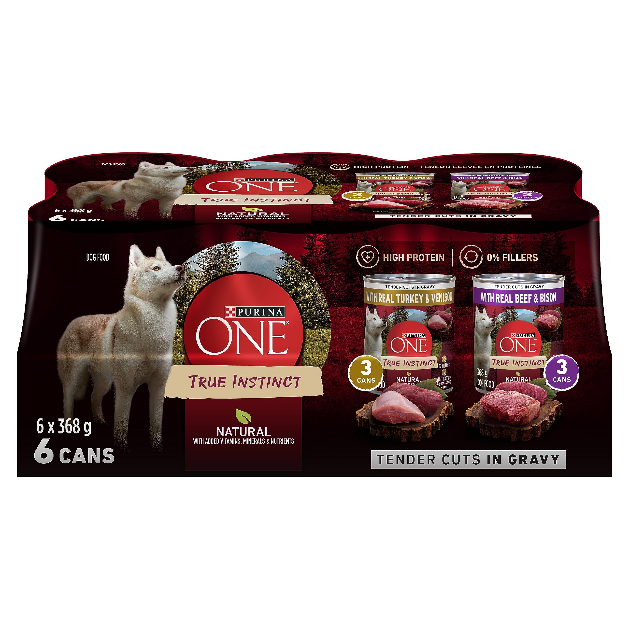 Purina ONE True Instinct Wet Dog Food, Tender Cuts Variety Pack (6 Pack)