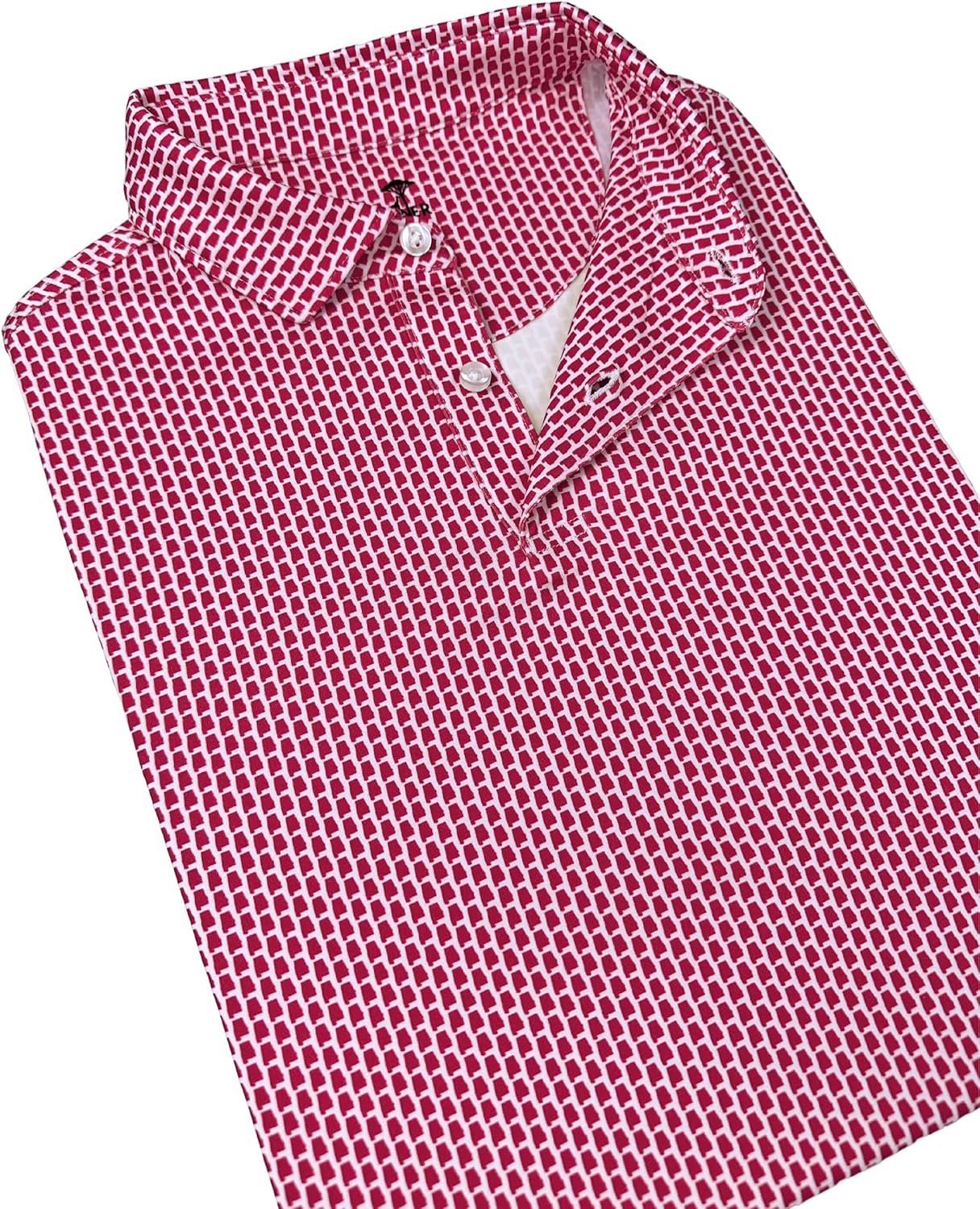 State Print Golf Shirt for Men – Men’s University Polo Moisture Wicking Dry Fit Performance Short Sleeve Regular Fit