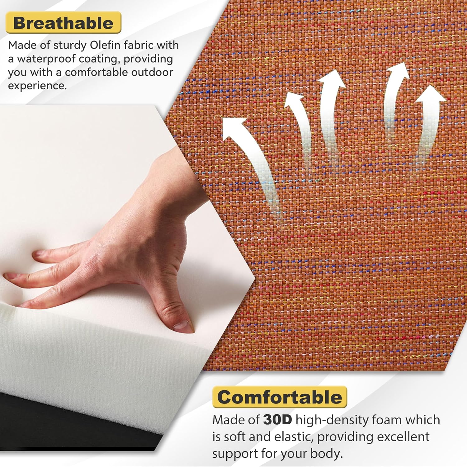 Outdoor Chaise Lounge Cushions, Olefin Lounge Cushion,Rainproof Color Fade-Resistant & Removable Cover Patio Chaise Lounge Cushion with High Resilience Straps for Lounge Chairs with Pillow