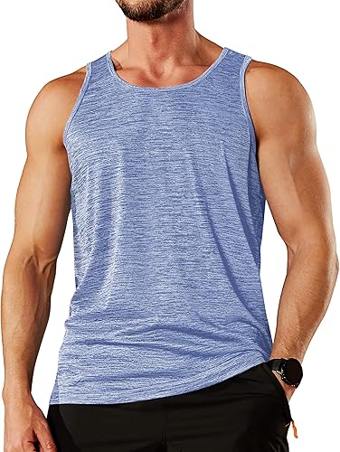 Miniatura 7 de TACVASEN Camisetas sin mangas para hombre de secado rápido para entrenamiento muscular atlético, gimnasio, culturismo, camiseta de rendimiento