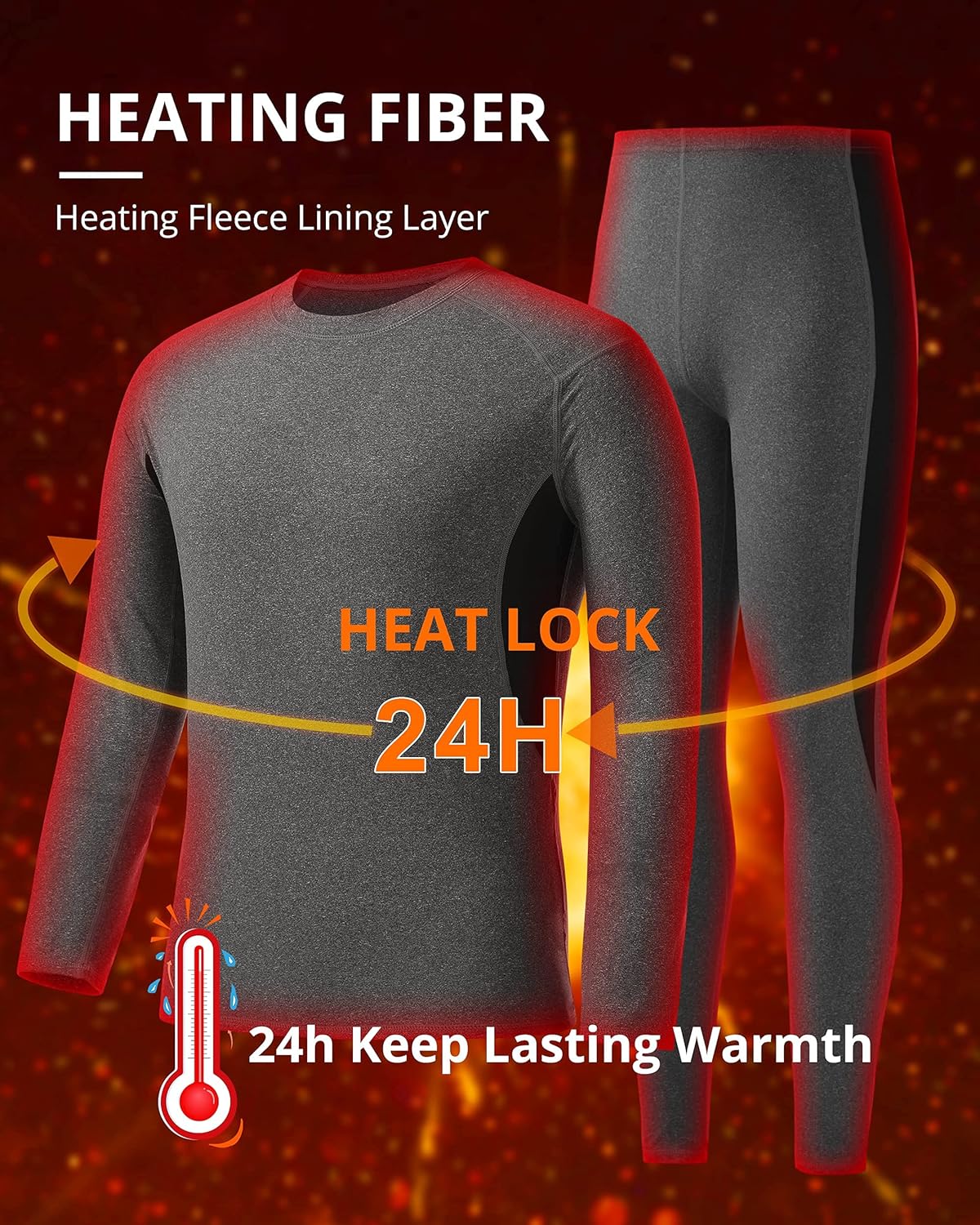 Runhit Thermal Underwear for Men Long Johns for Men Shirts Thermal Pants Base Layer Set at  Men’s Clothing store