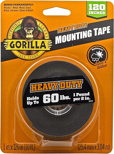 Miniatura 2 de Gorilla Cinta de montaje de doble cara extra larga, 1" x 120", negro, (paquete de 4)