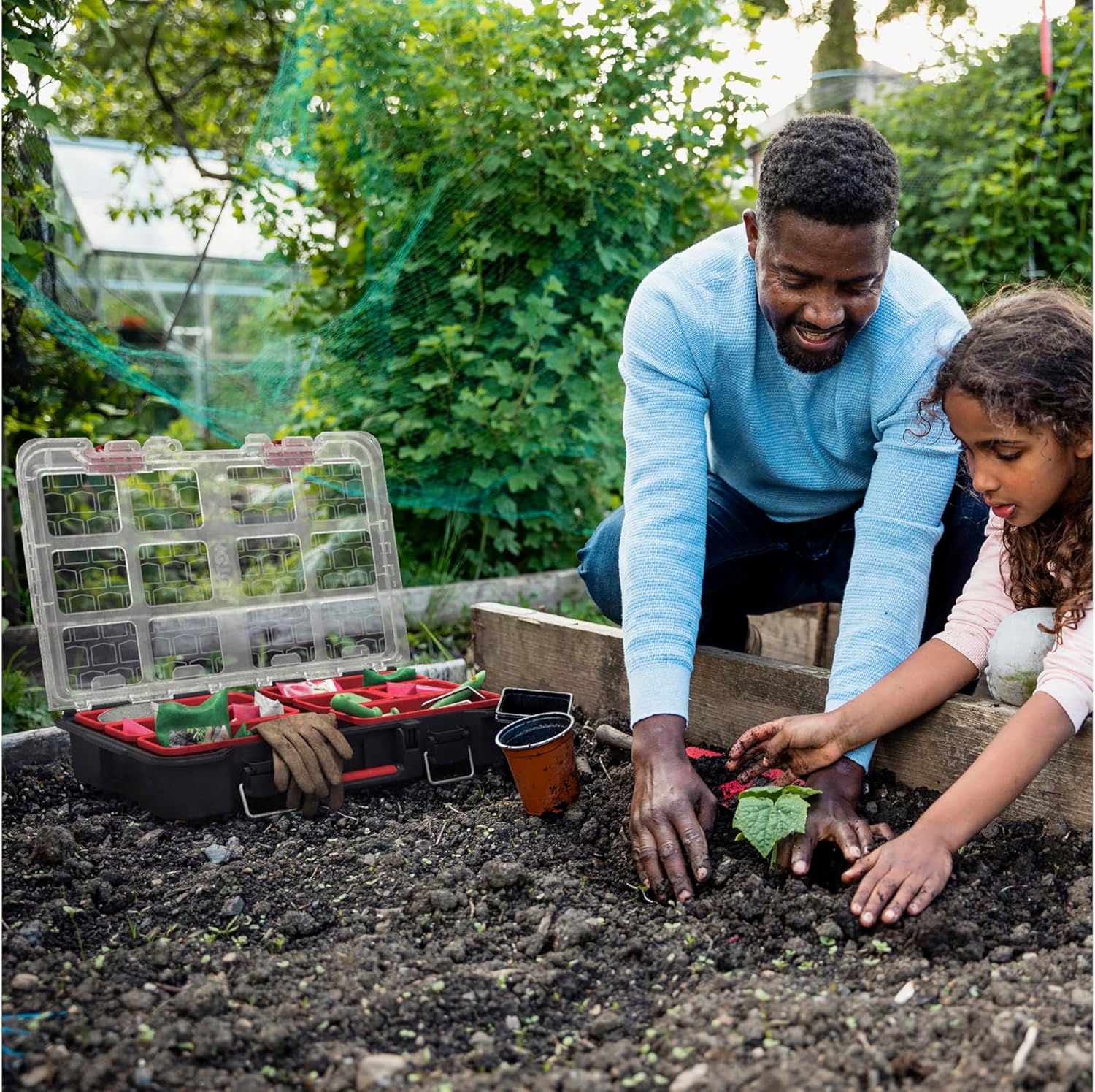 Keter Stack & Roll Organiser with tape measure