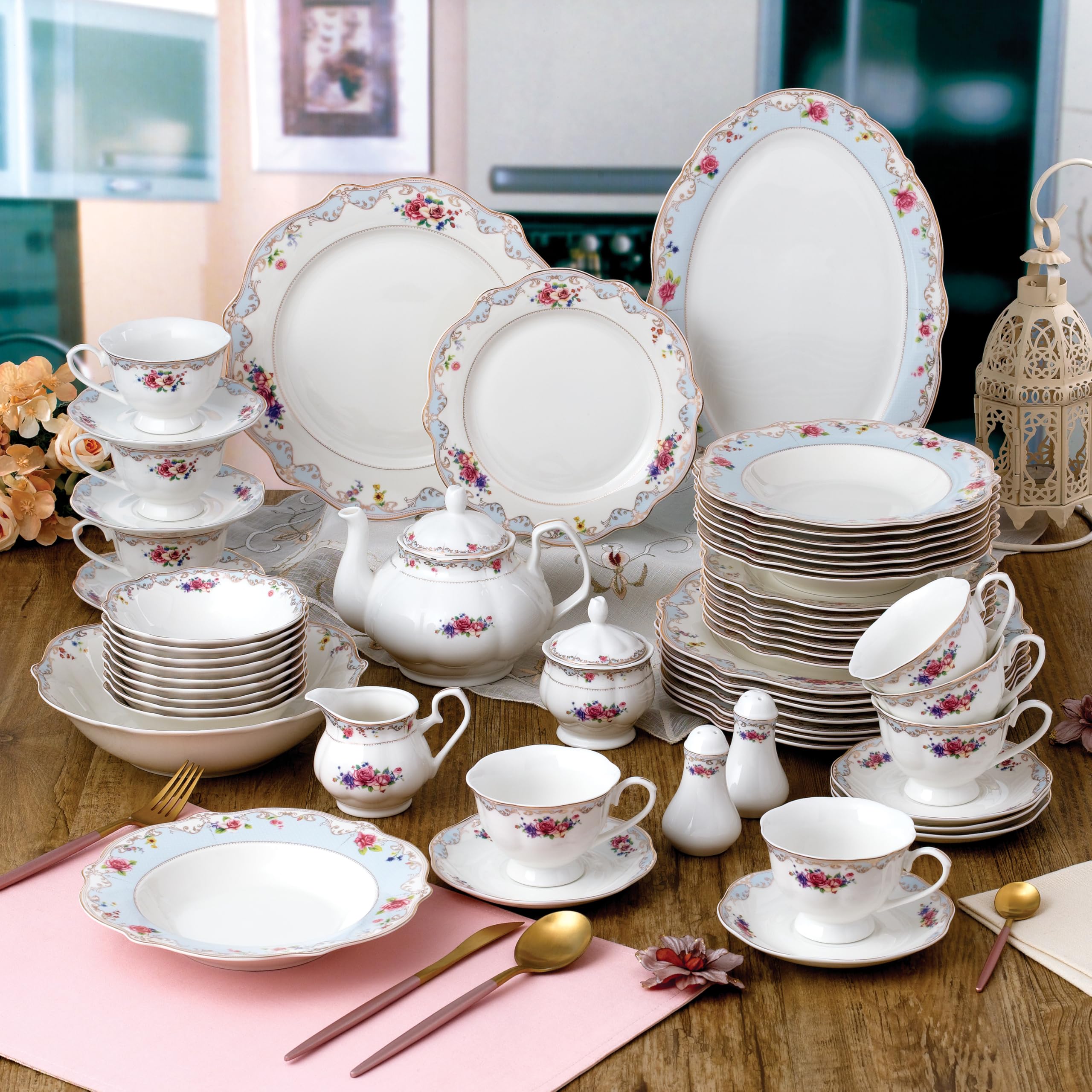 Amazon.com | Joseph Sedgh Collection 77-Piece Bone Chna Dinnerware