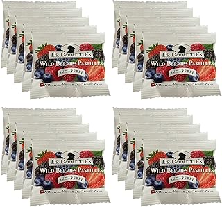 Dr. Doolittle’s Sugar Free Soft Fruit Pastilles for Voice and Throat, Wild Berries Flavor, Travel Size Bag,0.33 ounces approximately 4 Count Package, 20 Pack