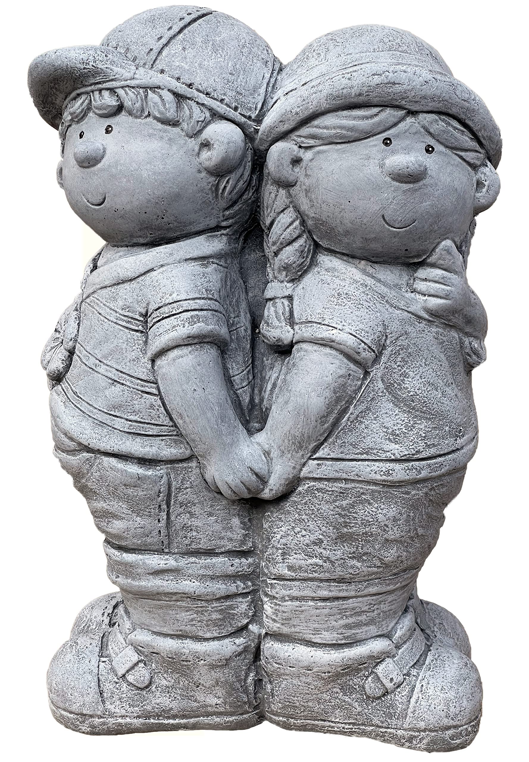 stoneandstyle Steinfigur Junge und Mädchen frostfest Steinguss 20,5 kg