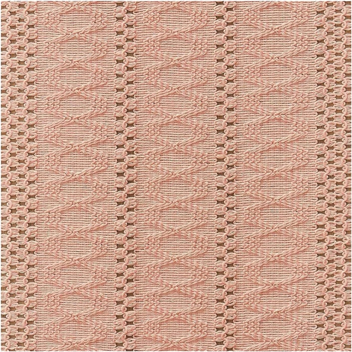 Burlap Table Runners Boho Table Runner,Macrame Rustic Table Runner with Tassels for Wedding Hotel Farmhouse Banquet Event Dining Decor(Rose Pink,30x140cm)