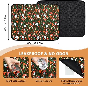 2 Pcs Guinea Pig Cage Liners, 23.6'' x 17.7'' Reusable Washable Guinea Pig Bedding, Waterproof Anti Slip Guinea Pig Pee Pads, Fast and Super Absorbent Pet Mat for Small Animals Cat Rabbit Chinchillas