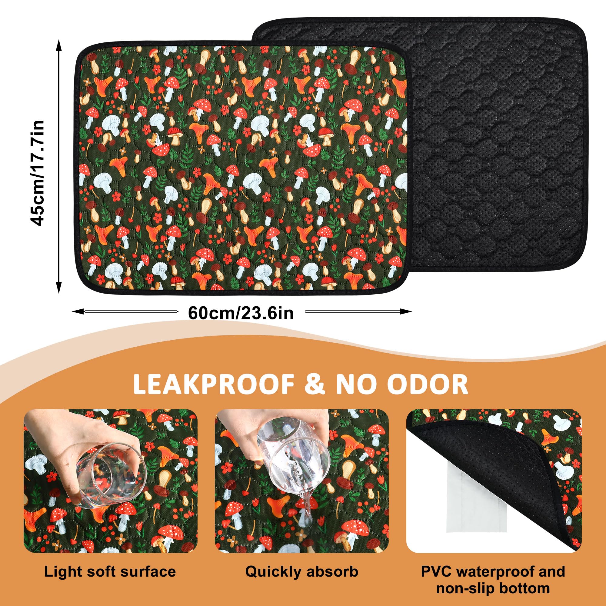2 Pcs Guinea Pig Cage Liners, 23.6'' x 17.7'' Reusable Washable Guinea Pig Bedding, Waterproof Anti Slip Guinea Pig Pee Pads - Image 2