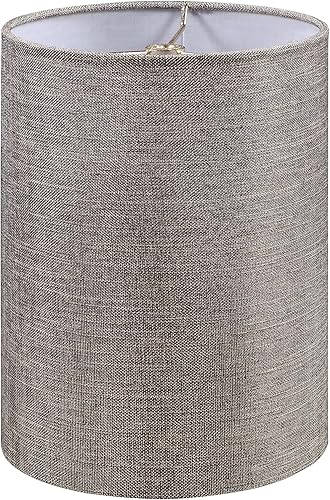 Aspen Creative 31613 Pantalla de lámpara de construcción de araña con forma de tambor de transición en negro y dorado, (8 x 8 x 11 pulgadas)