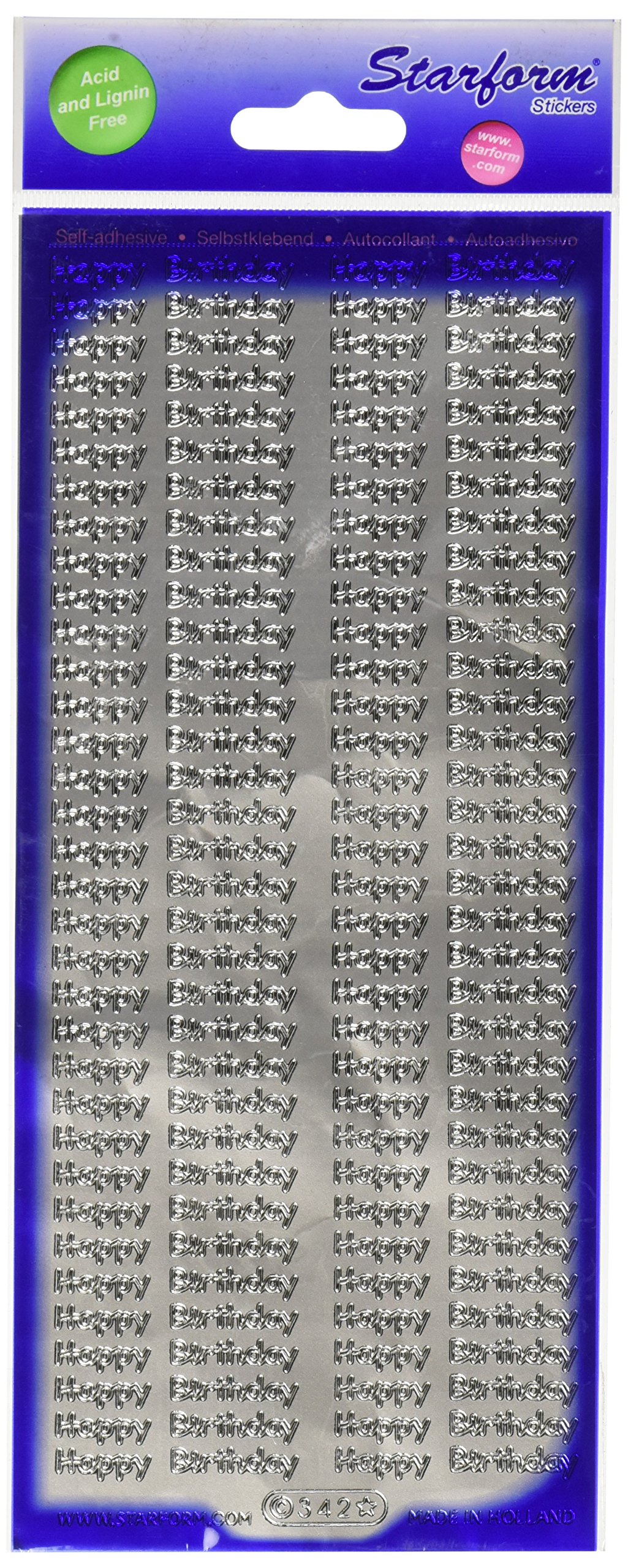 Amazon.com: Starform 3-13 Deco Sticker Happy Birthday Silver