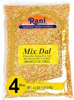 Rani Mixed Dal (Chana Dal, Moong Dal, Toor Dal, Masoor Dal, Urad Dal) 64oz (4lbs) 1.81kg Bulk ~ All Natural | Gluten Friendly | Non-GMO | Vegan | Indian Origin