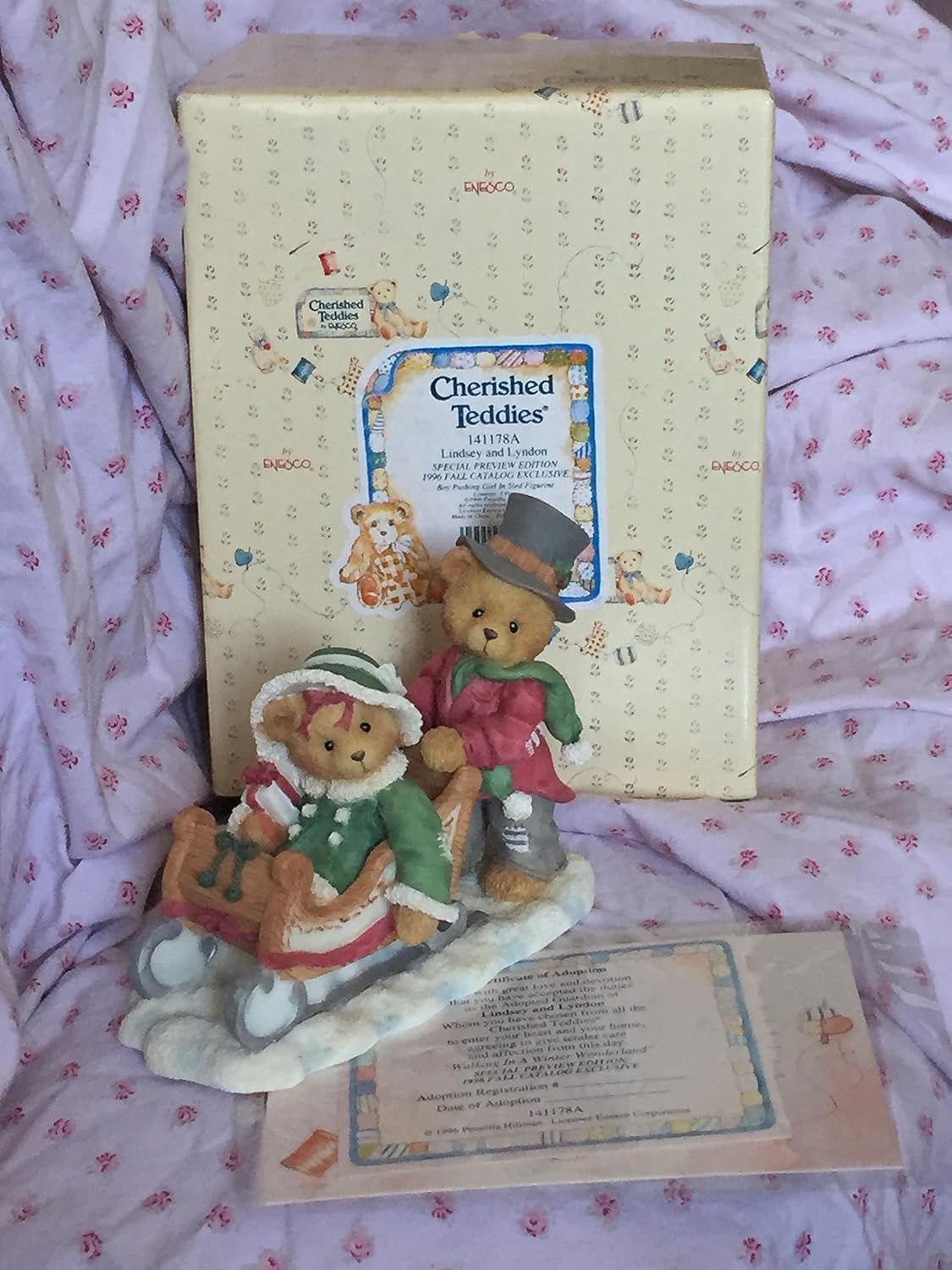 Cherished Teddies "Lindsey and Lyndon"(1996 Catalog