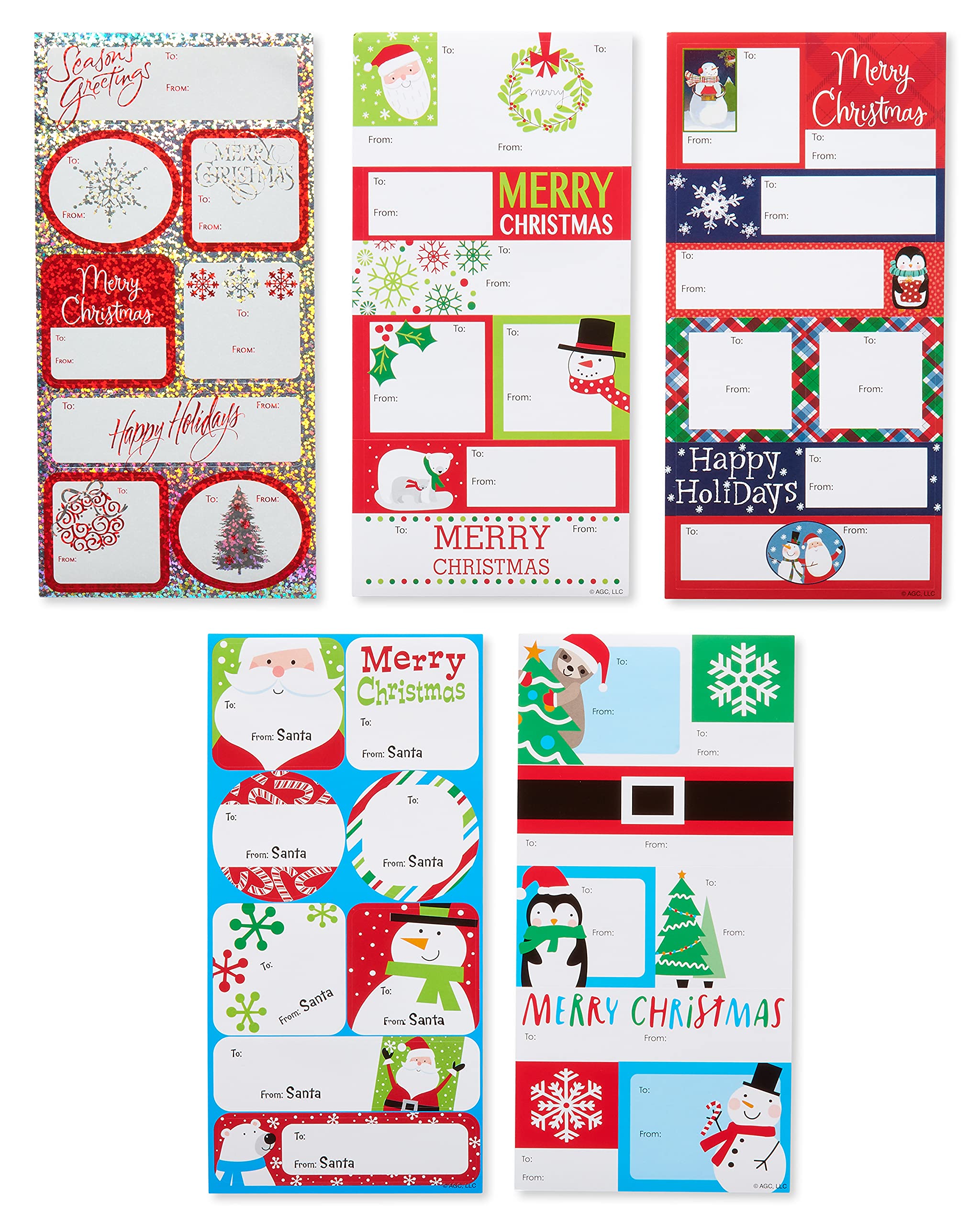 American Greetings Christmas Gift Tags Self-Adhesive, Holiday Designs (112-Count)