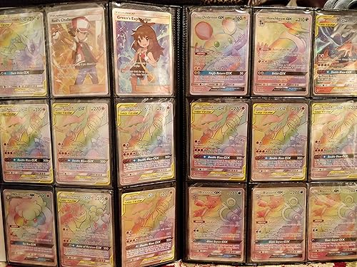 Colección de carpeta de más de 100 cartas raras arcoíris de Pokémon incluye 5 cartas holográficas en cualquier combinación y al menos 1 de las