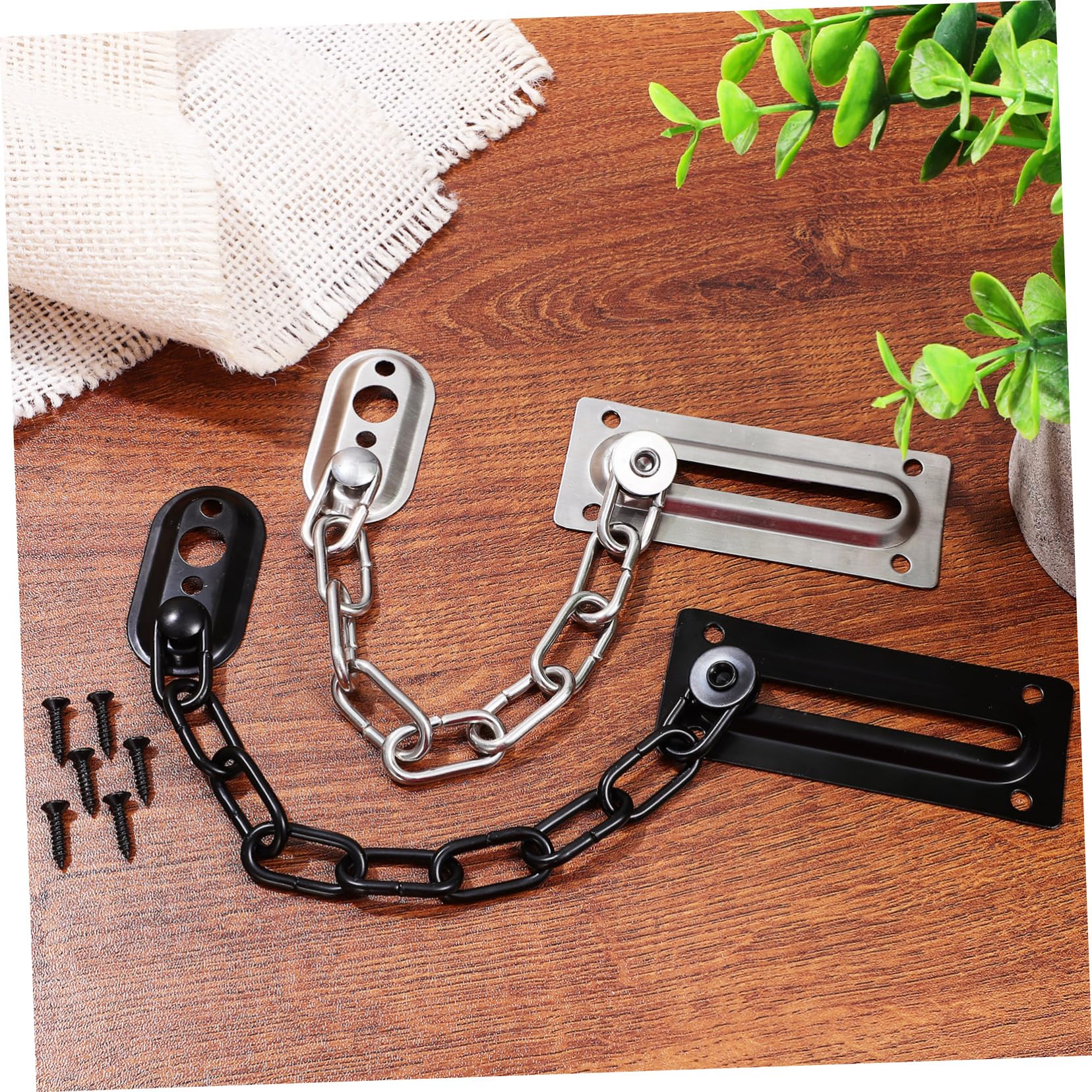 NUOBESTY 4pezzi Catena Sicurezza Per Porta in Acciaio Inossidabile Abbinate Chiusura Per Porte Interne Ingresso Serratura Resistente Per Case e Uffici