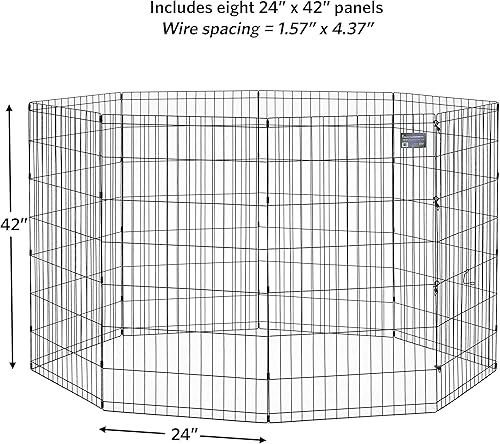 Miniatura 3 de MidWest Homes for Pets - Corral de ejercicio metálico plegable para perros, corral de juego interiorexterior sin puerta, proporciona 16 pies