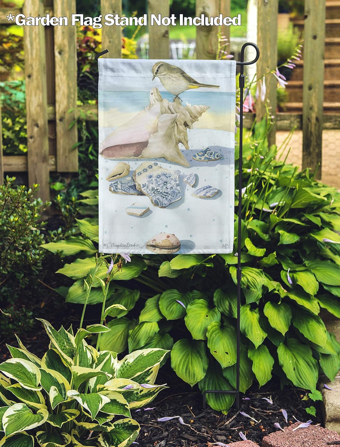 Flagology, Marjolein Bastin, Beach Treasures – Garden Flag 12" x 18", Outdoor/Indoor, Exclusive Premium Fabric, Summer
