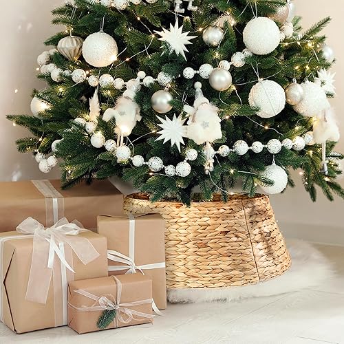 Miniatura 3 de Hermoso collar de árbol de Navidad, auténtico anillo de árbol de jacinto de 28 pulgadas, falda de árbol de Navidad fácil de instalar, mejora la