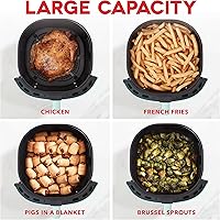 Vista 8 de DASH Tasti-Crisp™ - Horno freidora de aire eléctrica, 6 cuartos de galón, tamaño familiar, Aqua - Freidora de aire compacta con cesta grande