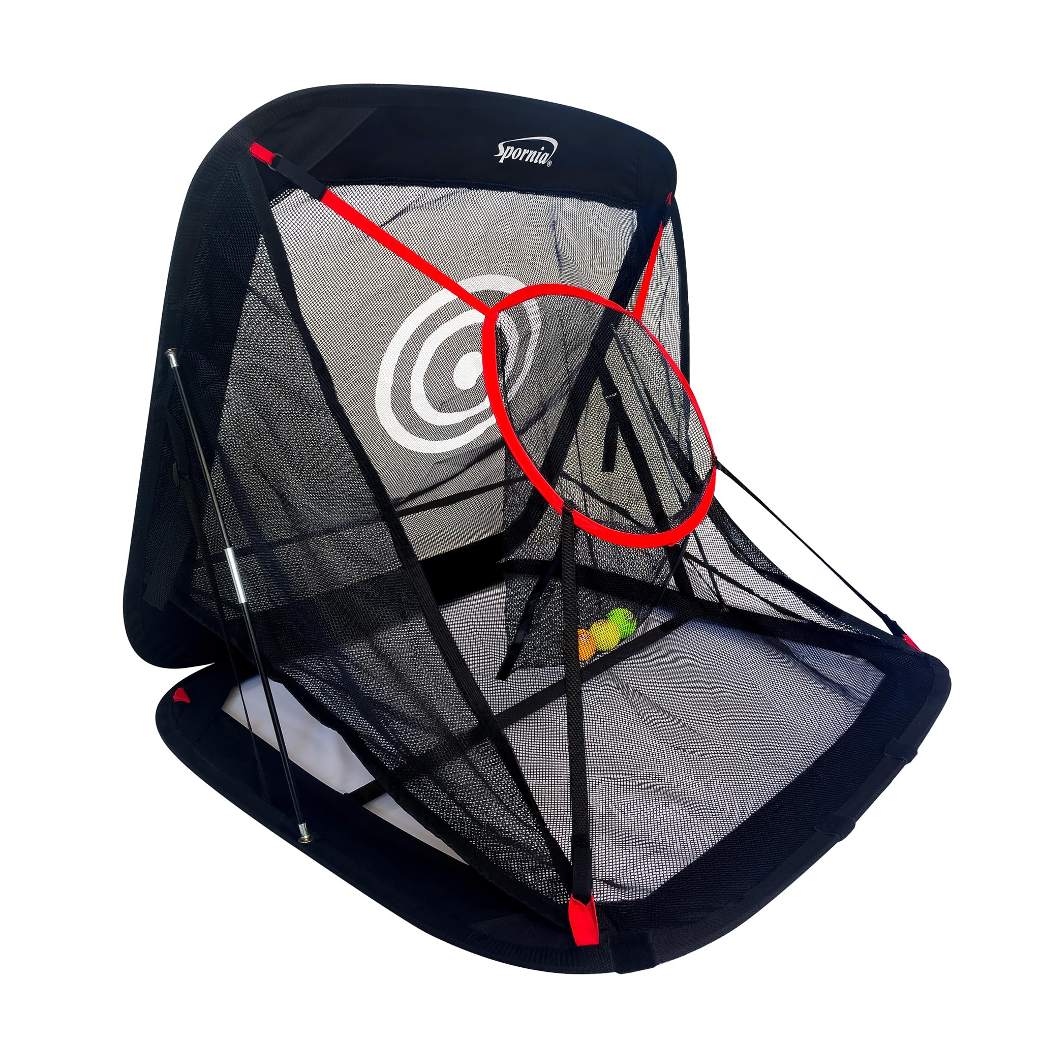 Spornia XL Golf Chipping Net with Auto Ball Return, Attachable Targets & Protective Side Barrier Nets - Extra Large for Superior Practice