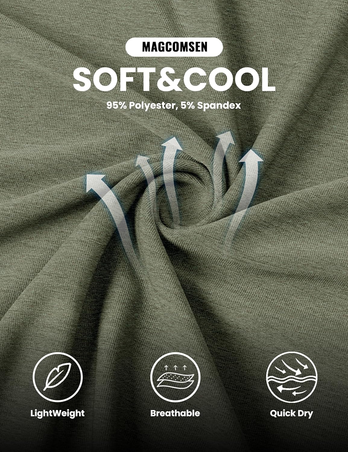 MAGCOMSEN Men's Short Sleeve Polo Golf Shirts 3-Button Moisture Wicking Athletic T-Shirts Casual Collared Shirt - Image 4