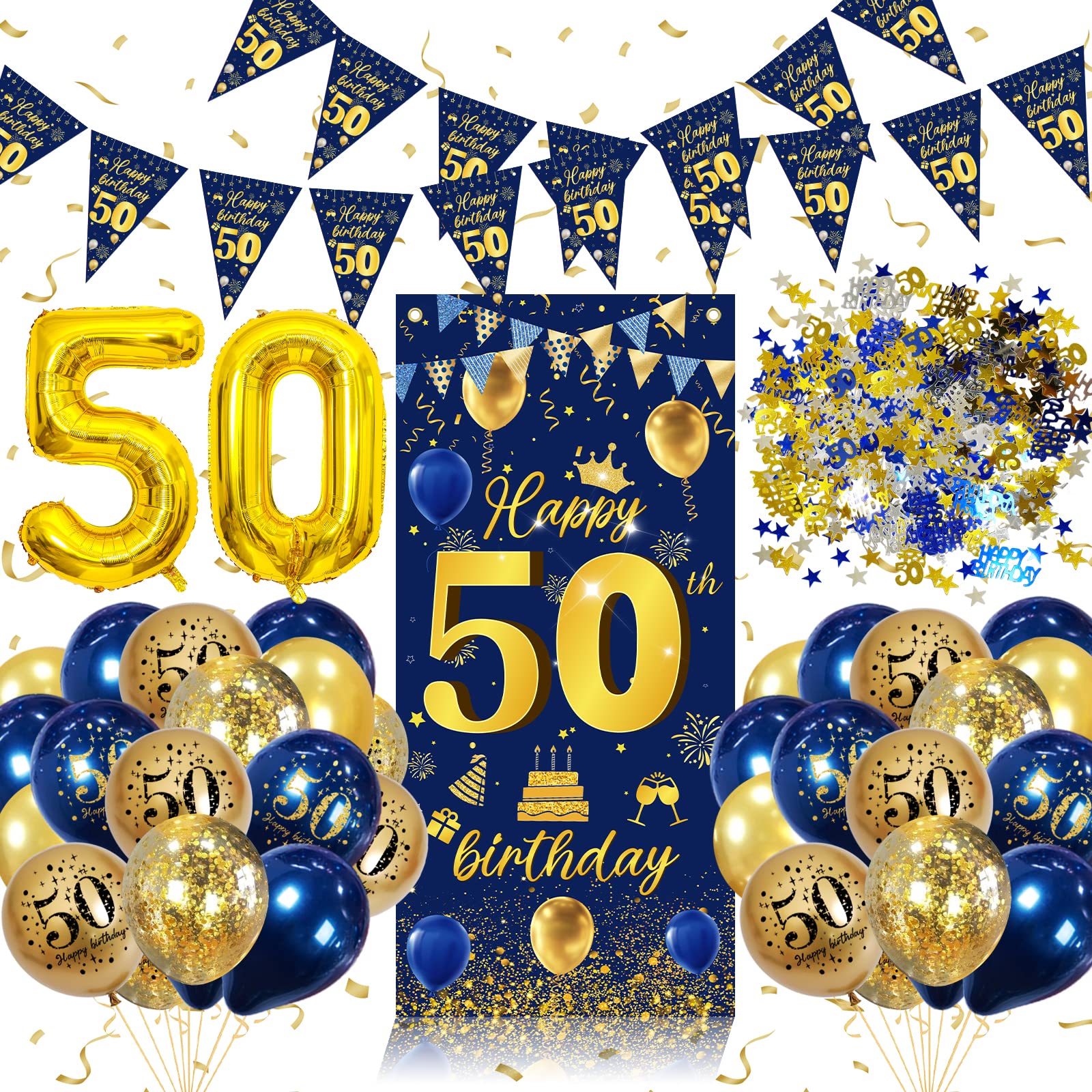 44 Pezzi, Decorazioni Di Compleanno Fifty Born In 1974, Regali Di Compleanno Per Uomo, Decorazioni Di Compleanno Di 50 Anni, Fornure Di Compleanno Back In 1974 Comprende Un Banner Di Compleanno Di