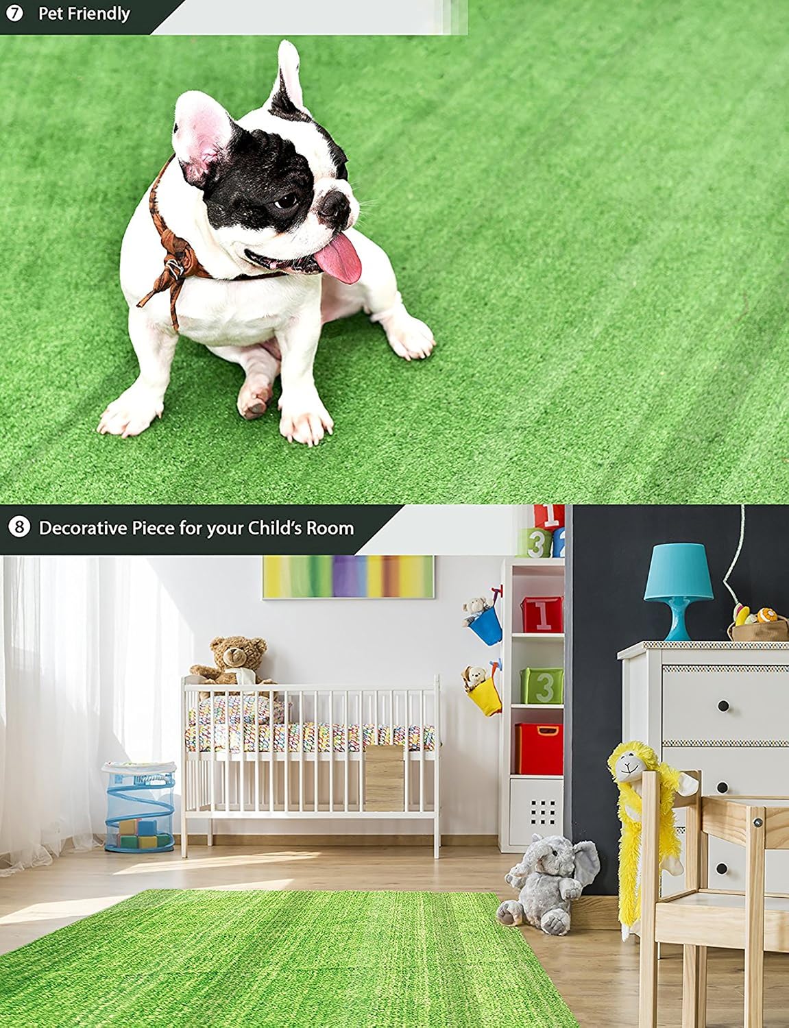 Artificial Grass Area Rug – Grass Height: 0.4" - Size: 4-feet x 6-feet - Perfect Color/Sizing for Any Indoor/Outdoor Uses and Decorations!