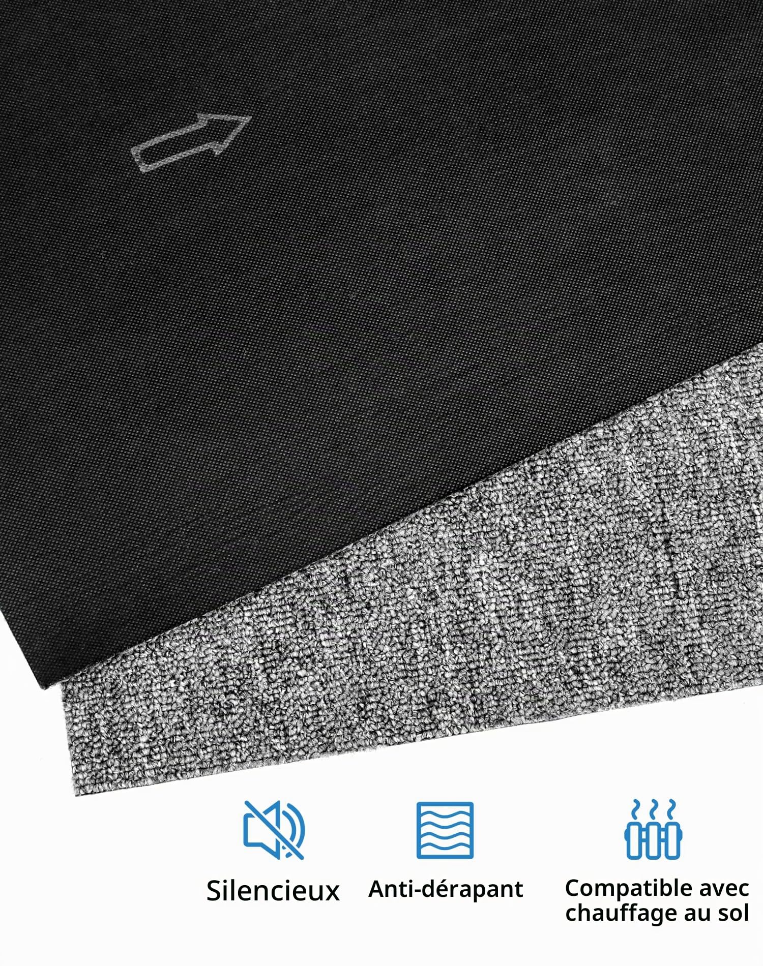 QWORK® 20 Pièces Dalles de Moquette avec Envers Antidérapant - 50x50 cm - Couleur Gris - Idéal pour les sites commerciaux/bureaux/gymnases/maisons (5㎡)