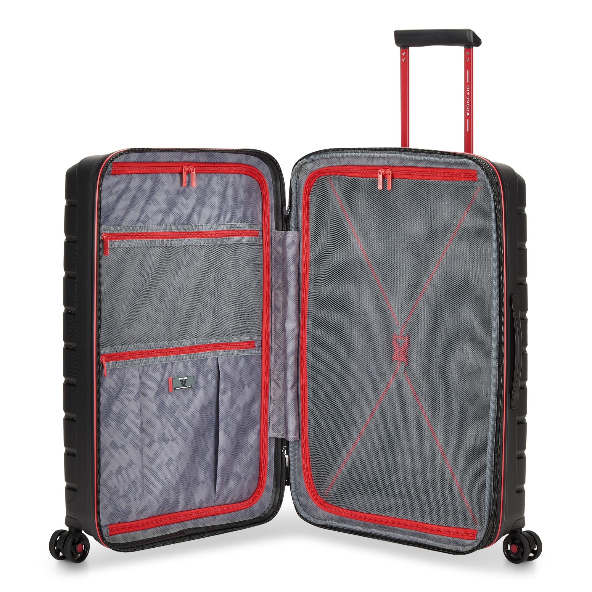 Roncato B-Flying Move Mittelgroßer Koffer 68 cm Erweiterbar - Schwarz