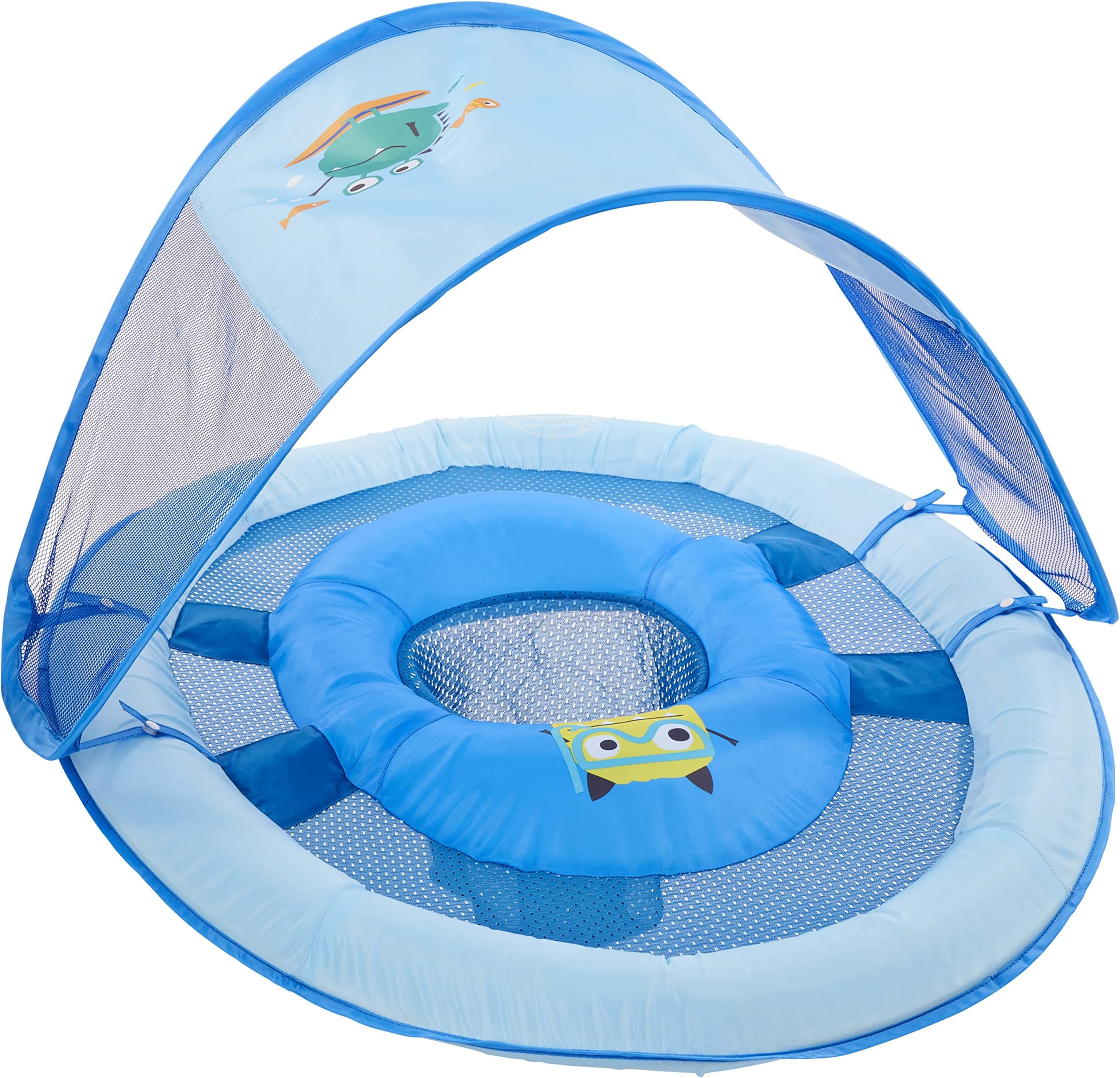 SwimWays Baby Spring Float Sun Canopy - Blue Sea Monster