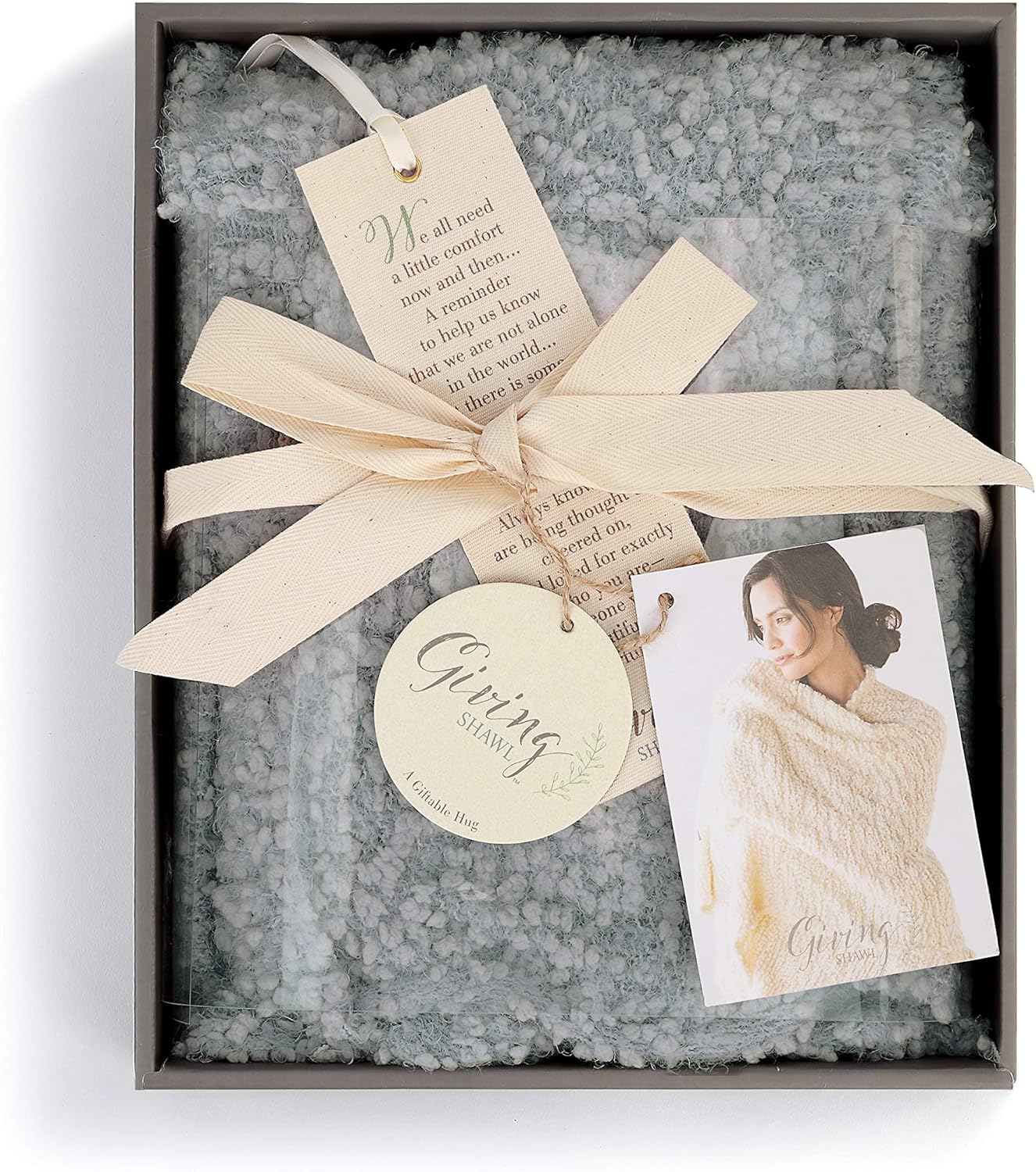 DEMDACO Giving Collection Giving Shawl with Pockets - Cozy Wrap for Women - Pockets - Soft Knit - Comfortable - Blanket-Style - Thoughtful Gift for Her - One Size - Sage Green