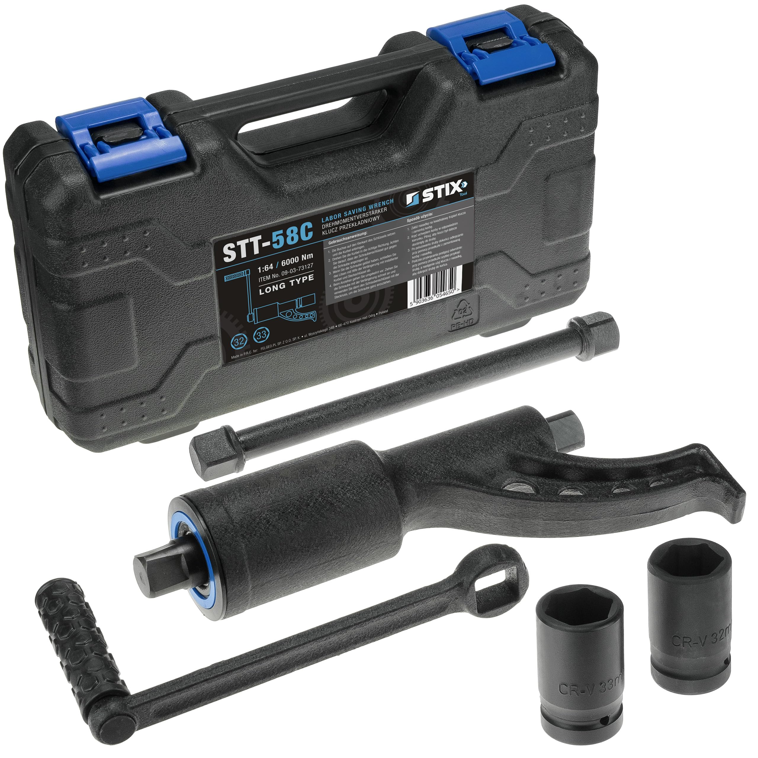Amplificatore Dinamometrico Planetario 6000 Nm – Moltiplicatore Di Coppia 1:68 Con Bussole 32 E 33 Mm, Per Camion