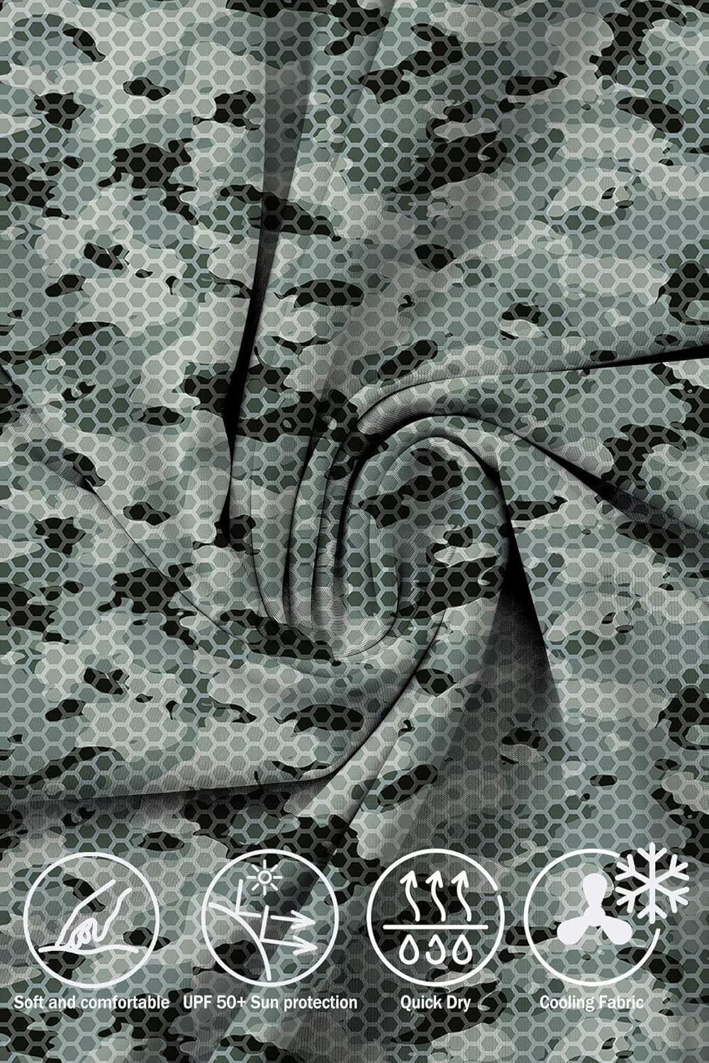 SANGTREE Men's UPF 50+ Sun Protection Hoodie Shirt Long Sleeve UV SPF Fishing Lightweight Shirts with Mask Rash Guard - Image 5