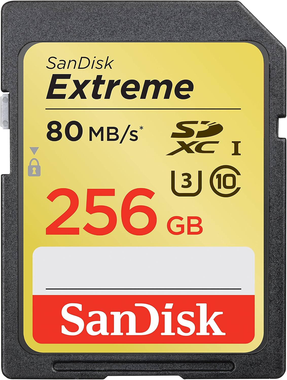 SanDisk Extreme 256GB U3/UHS-I SDXC with 4K Ultra HD, Up to 80MB/s Read;60MB/s Write- SDSDXN-256G-G46[Older Version]