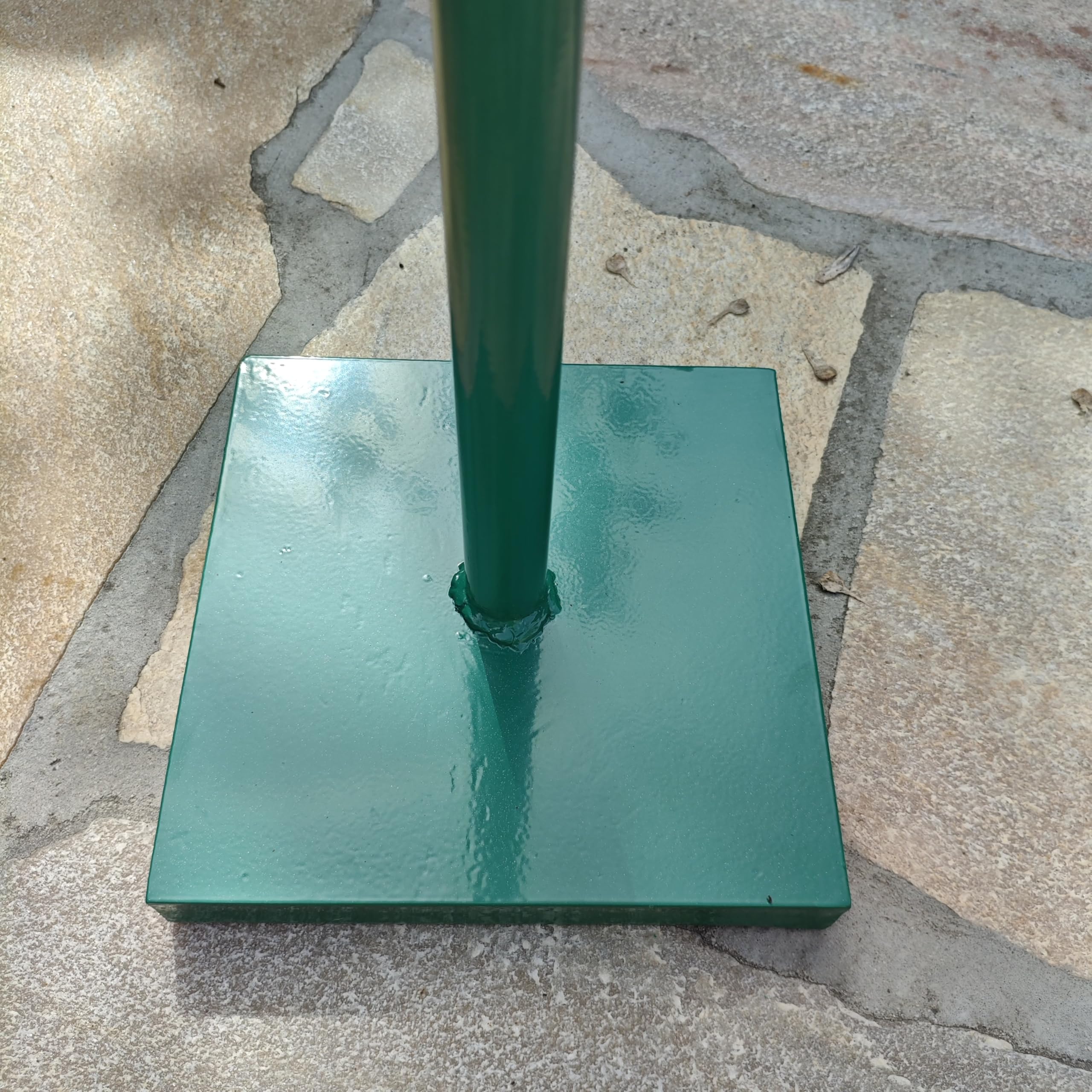 Handstampfer 20 x 20 cm – Bodenverdichter & Erdstampfer aus massivem Stahl, 9,3 kg – grüner Kiesstampfer mit ergonomischem T-Griff (86 cm) für Garten, Pflaster & Baustelle