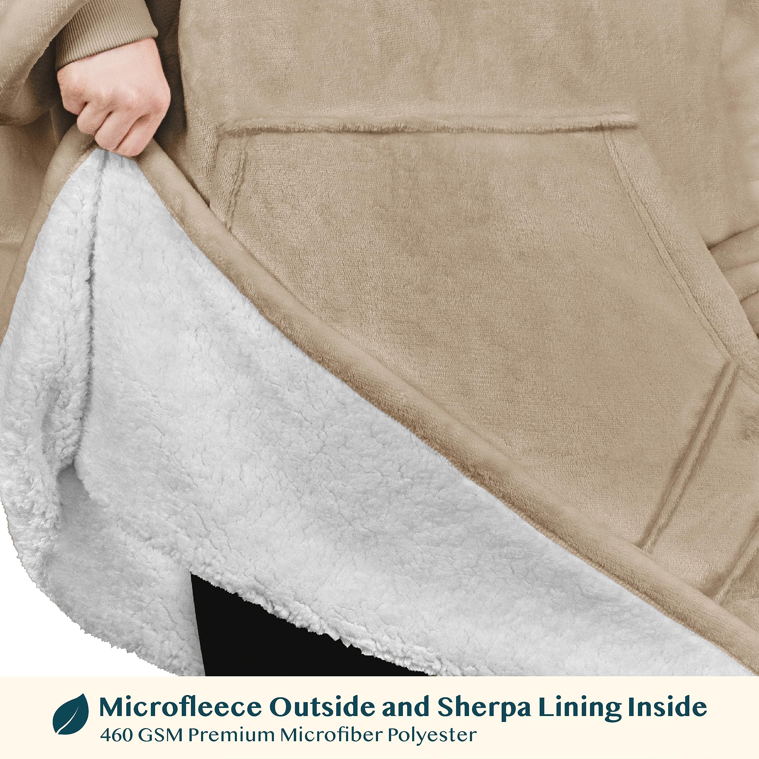 PAVILIA Coperta indossabile per bambini e bambine, calda e accogliente felpa con cappuccio gigante con due tasche, in pile Sherpa con cappuccio per adolescenti