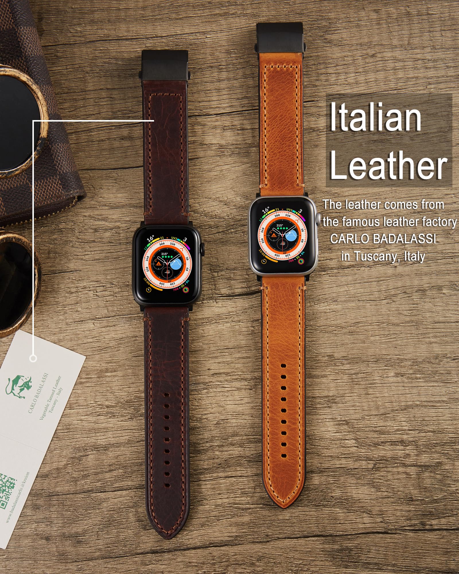 Amazon.com: Gitalian Italy Leather watch Band Compatible with 