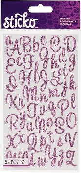 Sticko Sweetheart Pink Script Alphabet Sticker