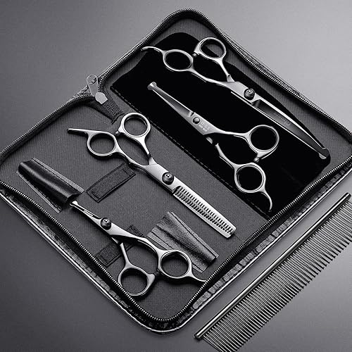 Miniatura 51 de Gimars 4CR - Tijeras 6 en 1 de acero inoxidable de aseo para mascotas, para perros, gatos y otros animales, resistentes con revestimiento de titanio.