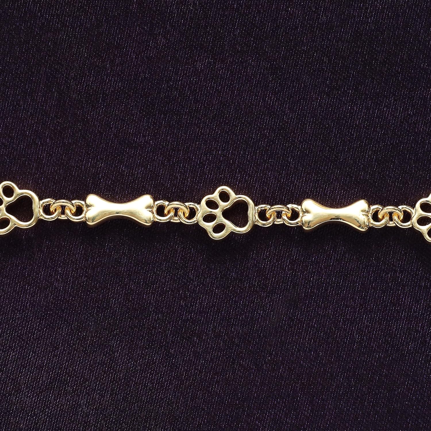 Charm Dog Paw And Bone Bracelet for Men & Womens in 14k Gold Over Sterling Silver Bangle Bracelet
