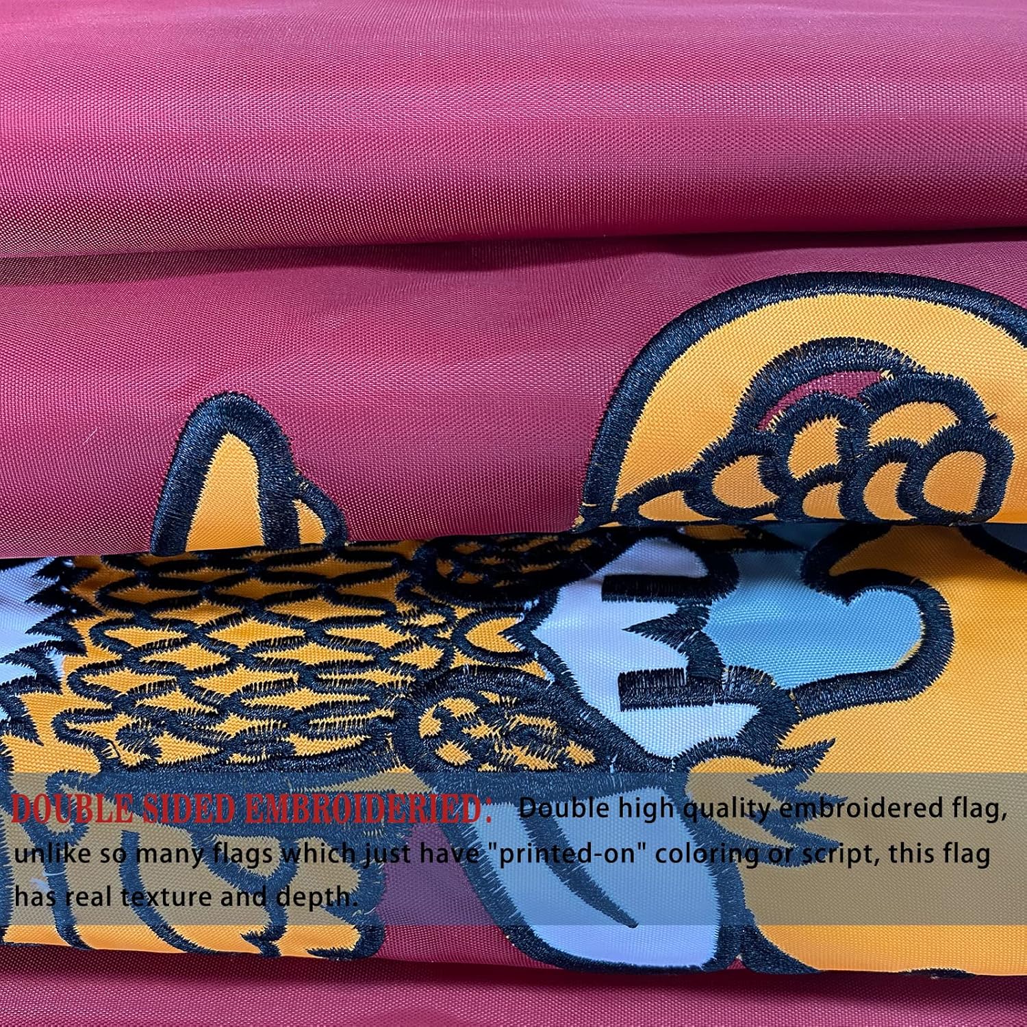 Marine Corps Flag - 3x5 Outdoor Double Sided Embroidery - USMC Flag, Heavy Duty Polyester, Super Durable