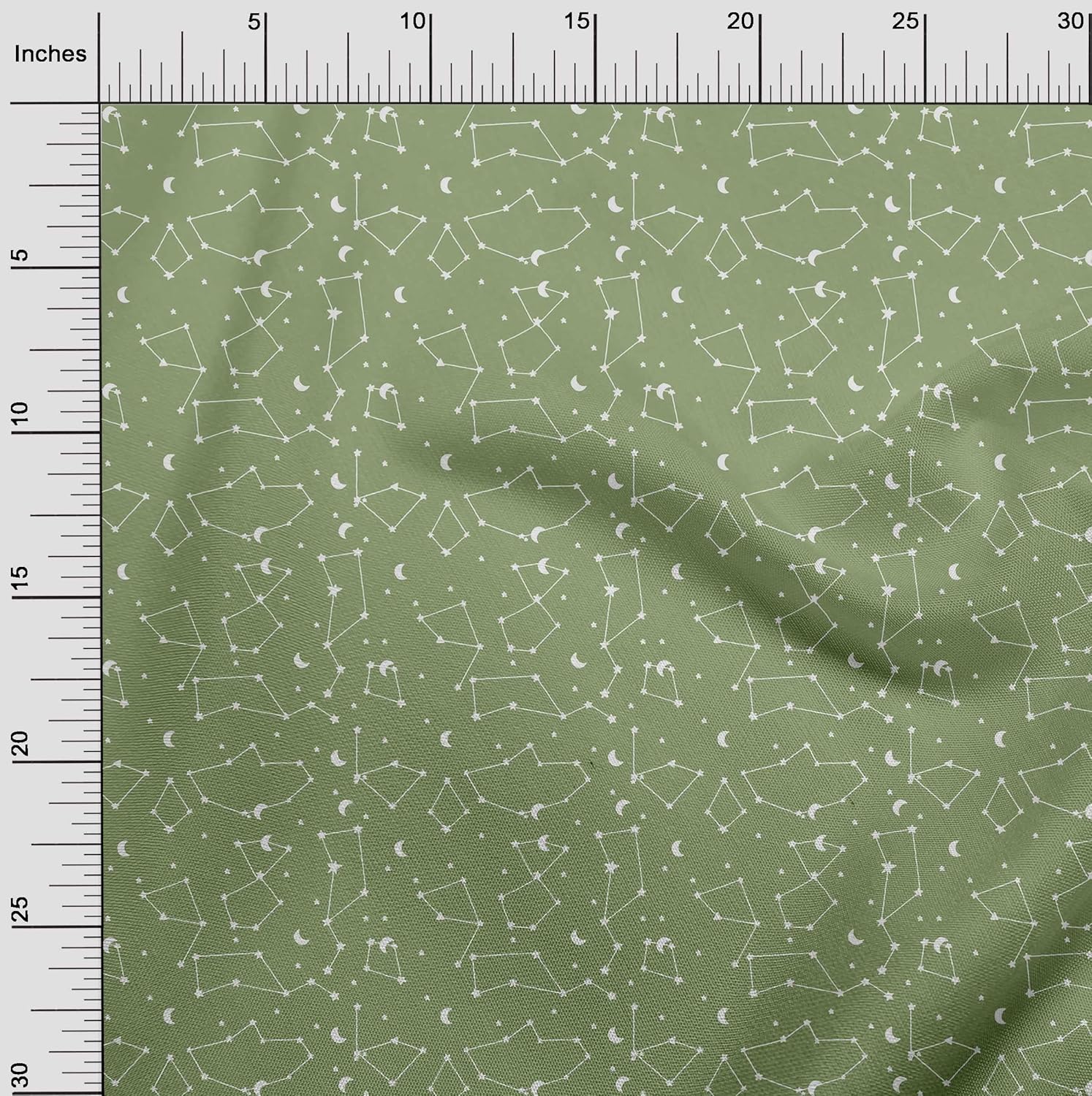 oneOone Polyester Spandex Light Green Fabric Celestial Quilting Supplies Print Sewing Fabric by The Yard 56 Inch Wide
