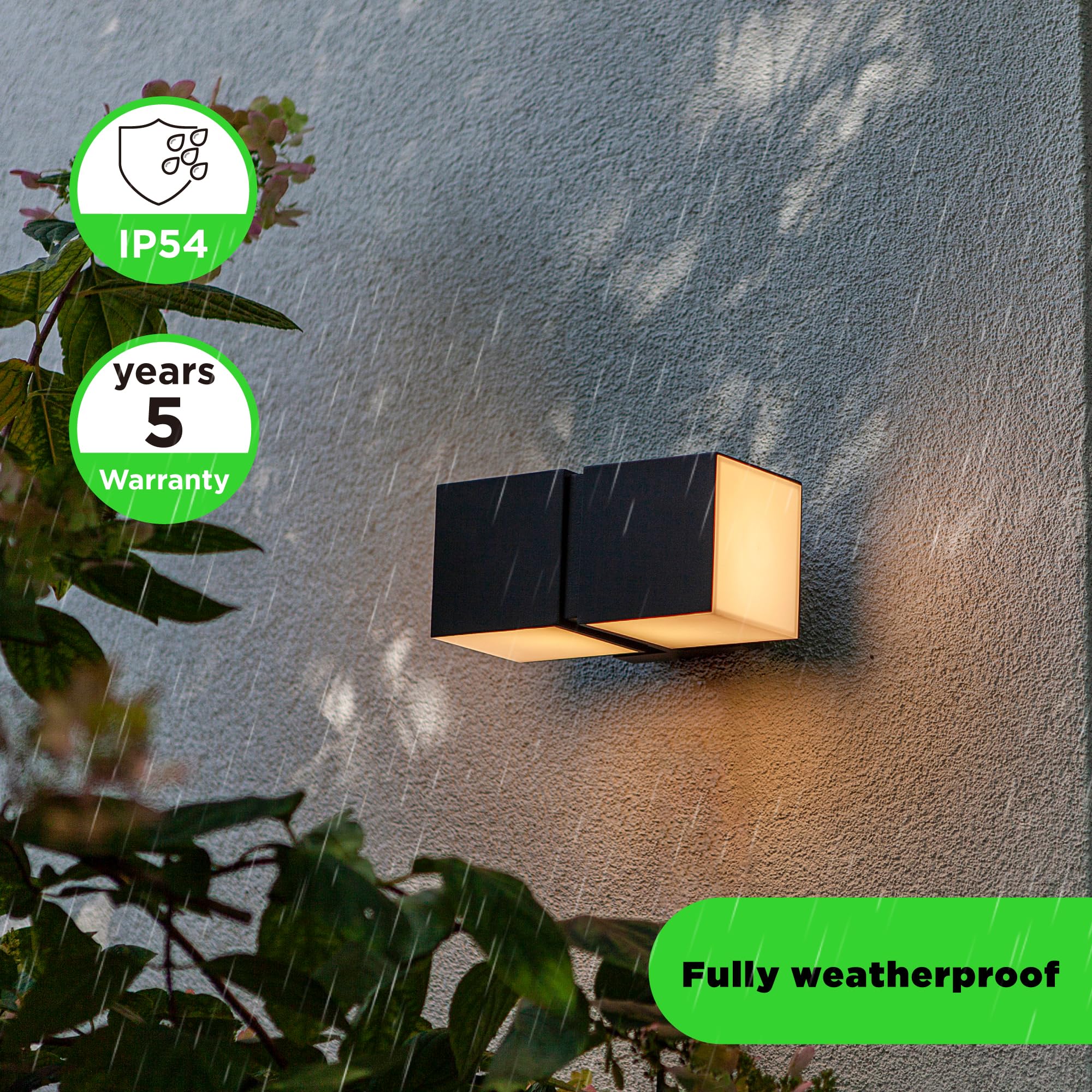 LUTEC Cuba Outdoor LED Modern Up Down Wall Light, Drehbare Aluminium Außen Innen Wandleuchte, 1000LM 3000K Warmweiß, Wasserdicht für Haustür, Terrasse, Garten, Schlafzimmer, Dunkelgrau