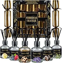 KreativeKraft Luxury Christmas Crackers, Pack of 6 Deluxe Xmas Crackers with Scented Reed Diffuser, Fun Novelty Festive Seasonal Table Decor & Gifts (Multi Diffuser)