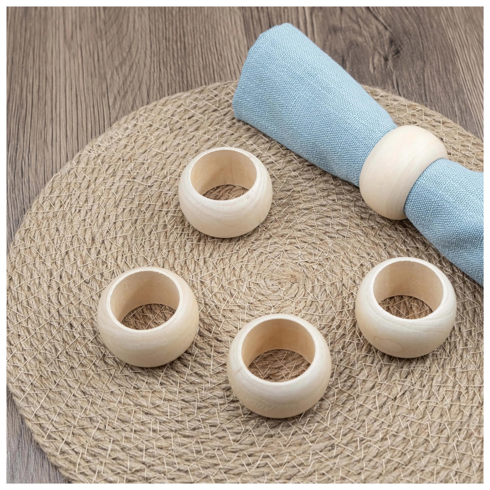 Set di portatovaglioli Confezione da 6 portatovaglioli in legno, tavolo in, decorativi realizzati a mano for matrimoni, banchetti, famiglia(Brown)