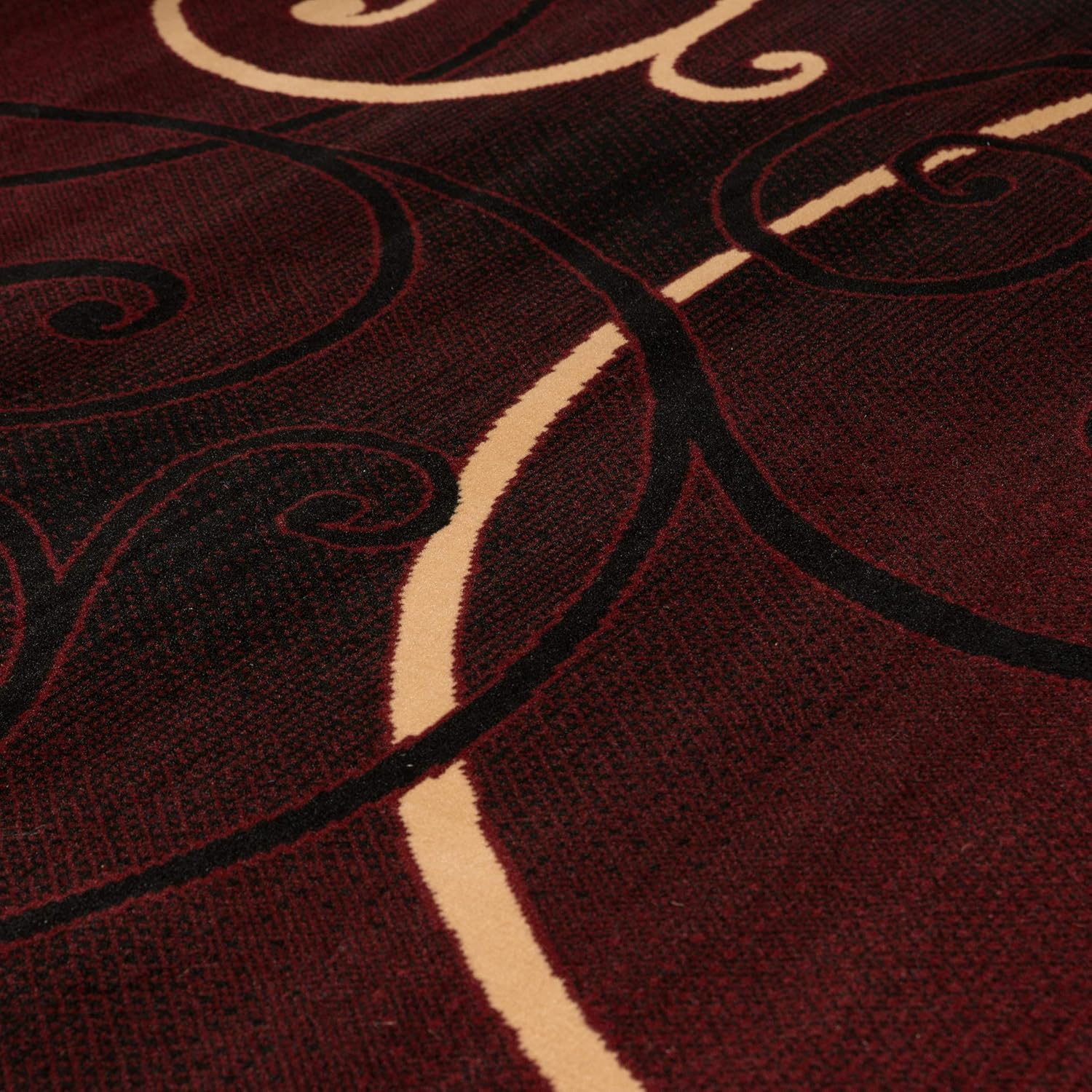 United Weavers Dallas Bangles Accent Rug – Burgundy, 2x8 Runner, Modern Indoor Rug with Scrollwork Pattern and Jute Backing