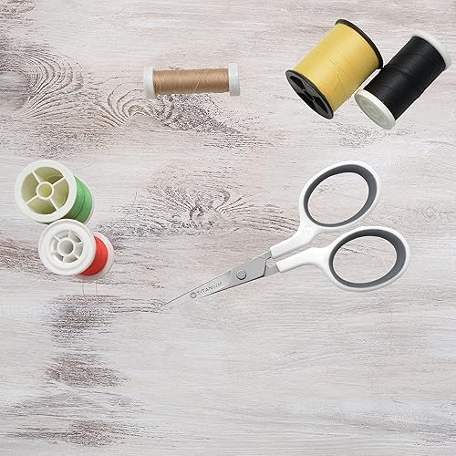 Miniatura 6 de Westcott - Tijeras de bordar de titanio con hoja curva de 13 cm, 16380-001, paquete de 2, blanco y gris