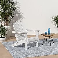 Vista 290 de KINGYES - Silla Adirondack plegable, sillas de patio de polietileno de alta densidad para todo tipo de clima, silla de césped con textura de madera